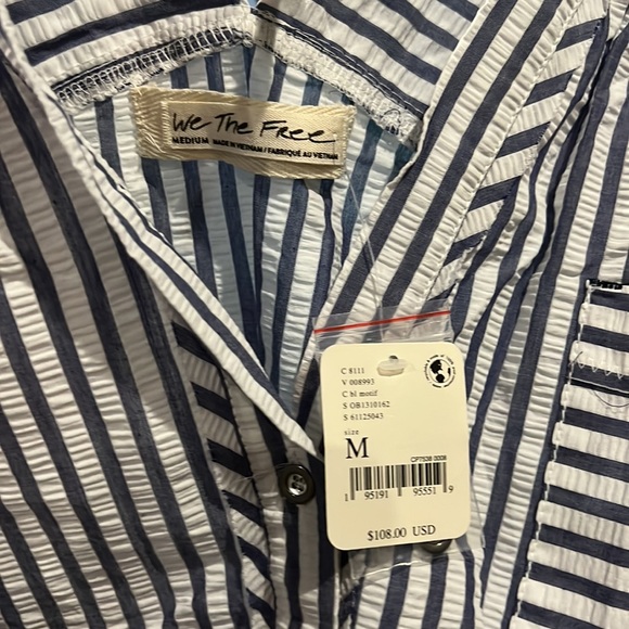 NWT seersucker oversized shirt Free People - Picture 2 of 3